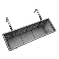 Cutie de flori din poliratan, set de 2, gri