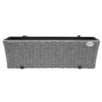 Cutie de flori din poliratan, set de 2, gri