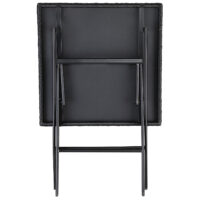 Masă pliabilă din poliratan Rom neagră 75x65x65cm