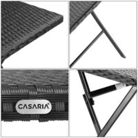 Masă pliabilă din poliratan Rom neagră 75x65x65cm