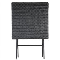 Masă pliabilă din poliratan Rom neagră 75x65x65cm