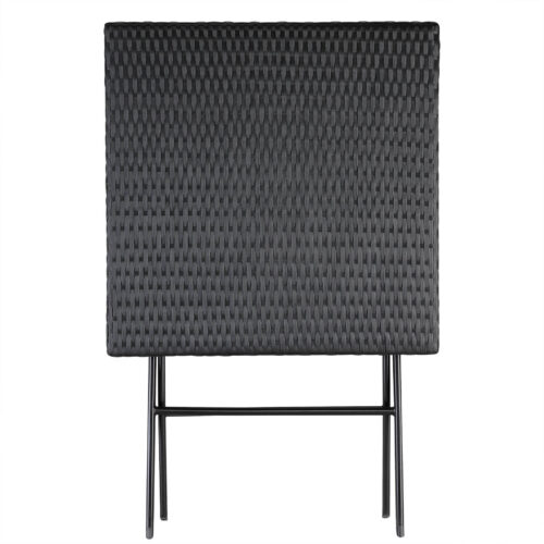Masă pliabilă din poliratan Rom neagră 75x65x65cm