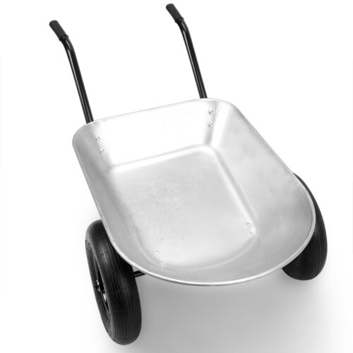 Roabă cu 2 roți galvanizate, anvelope pneumatice, capacitate de încărcare 150 kg, capacitate 100 l