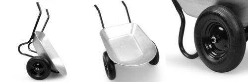 Roabă cu 2 roți galvanizate, anvelope pneumatice, capacitate de încărcare 150 kg, capacitate 100 l