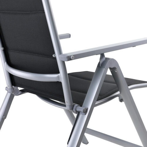 de_108765d_6.jpg Scaun de grădină pliabil cu spătar înalt Bern Premium, set de 2, argintiu, aluminiu, tapițat și reglabil