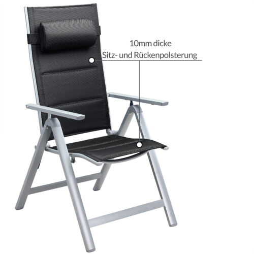 de_108765d_9.jpg Scaun de grădină pliabil cu spătar înalt Bern Premium, set de 2, argintiu, aluminiu, tapițat și reglabil