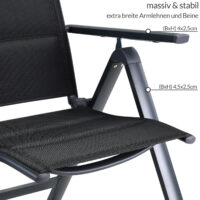 de_108766d_2.jpg Scaun de grădină pliabil cu spătar înalt Bern Premium, set de 2, aluminiu antracit, tapițat și reglabil