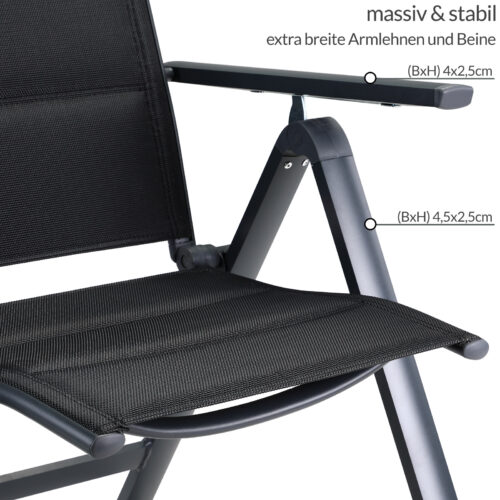 de_108766d_2.jpg Scaun de grădină pliabil cu spătar înalt Bern Premium, set de 2, aluminiu antracit, tapițat și reglabil