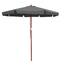 Umbrelă de soare din lemn antracit, Ø330cm, protecție UV 80+
