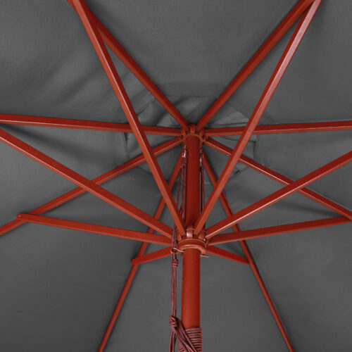 Umbrelă de soare din lemn antracit, Ø330cm, protecție UV 80+
