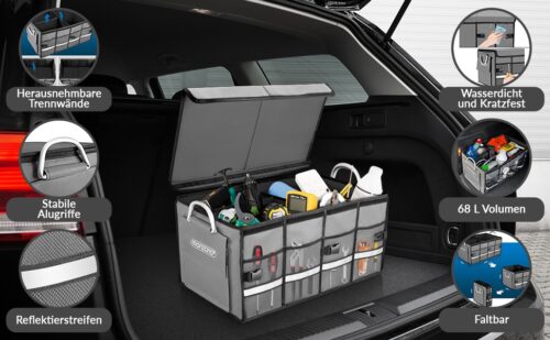 Organizator portbagaj gri 60x35x30cm