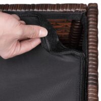 Ladă de grădină din poliratan, 318L, maro, cu căptușeală interioară rezistentă la intemperii