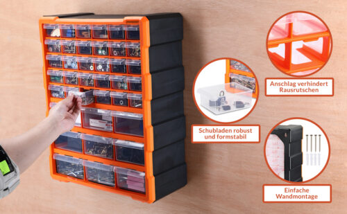 Cutie pentru scule 47,5x38x16cm 39 compartimente