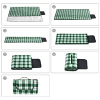 Pătură de picnic, carouri/verde, 2x2m