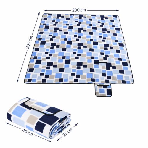 Pătură de picnic pătrată/albastru 2x2m