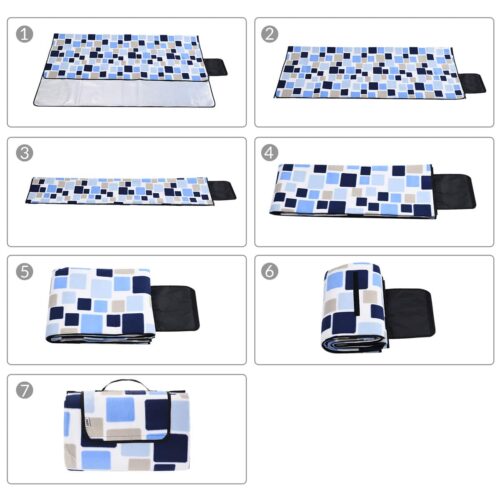 Pătură de picnic pătrată/albastru 2x2m