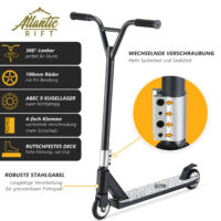 Trotinetă acrobatică Tundra Premium Negru/Alb