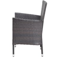 Set de 2 scaune de grădină din poliratan, maro/crem, suprapunibile
