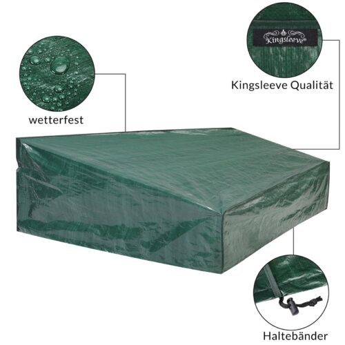 Husă pentru mobilier de grădină, verde, 197x68x32/62cm
