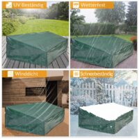 Husă pentru mobilier de grădină, verde, 197x68x32/62cm
