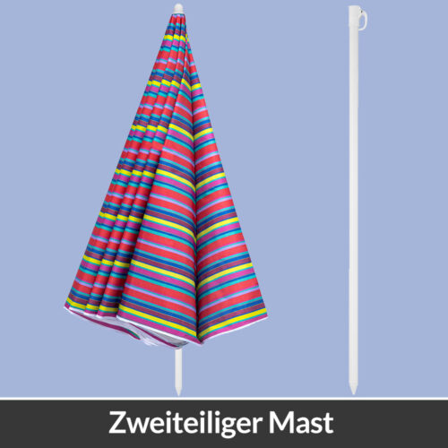 Umbrelă de soare Cyprus, multicoloră, 180 cm, protecție UV 50+, funcție de înclinare
