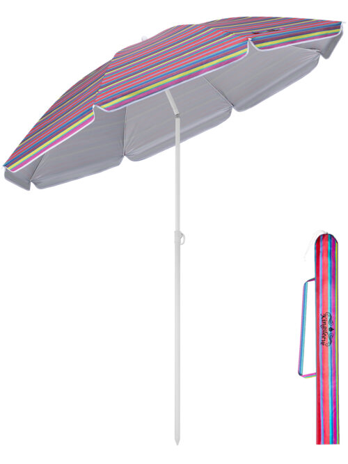 Umbrelă de soare Cyprus, multicoloră, 180 cm, protecție UV 50+, funcție de înclinare