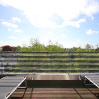 Paravan de intimitate pentru balcon gri/alb 1,2x10m