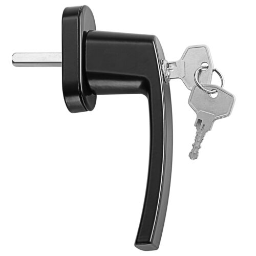 Mâner de fereastră, set de 2, negru, cu încuietoare