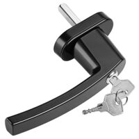 Mâner de fereastră, set de 2, negru, cu încuietoare