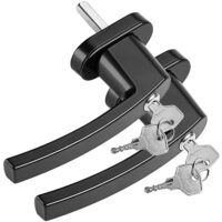 Mâner de fereastră, set de 2, negru, cu încuietoare