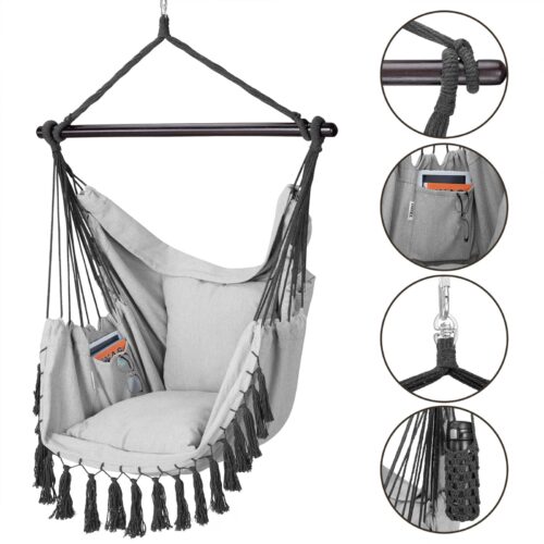 Scaun suspendat, gri deschis, 170x100x150cm