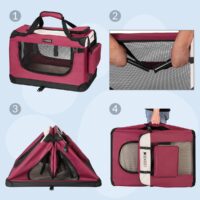 Geanta pliabilă pentru câini S 50x34x36cm Roșu închis