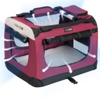 Geanta pliabilă pentru câini S 50x34x36cm Roșu închis
