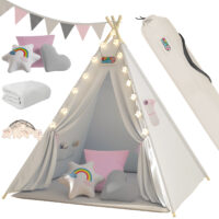 de_109524g1 Cort de joacă Teepee roz 160x130x130cm