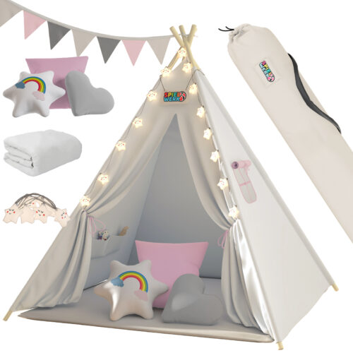 de_109524g1 Cort de joacă Teepee roz 160x130x130cm