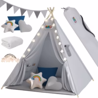 de_109525g1 Cort de joacă Teepee gri 160x130x130cm
