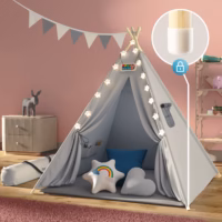 de_109525g5 Cort de joacă Teepee gri 160x130x130cm