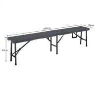 Set de 2 bănci pentru bere, plastic antracit, 180 cm