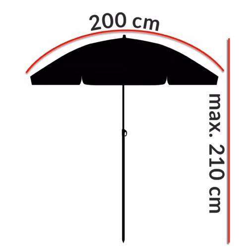 Umbrelă de soare Crete Turquoise 200 cm, protecție UV 50+, funcție de înclinare
