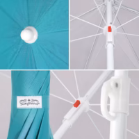 Umbrelă de soare Cyprus, turcoaz, 180 cm, protecție UV 50+, funcție de înclinare