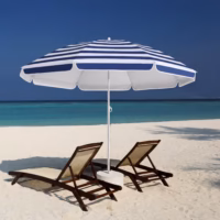 Umbrelă de soare Cyprus, albastră/albă, 180 cm, protecție UV 50+, funcție de înclinare