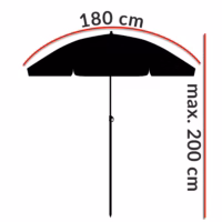 Umbrelă de soare Cyprus, albastră/albă, 180 cm, protecție UV 50+, funcție de înclinare