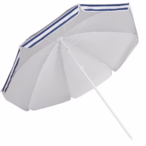 Umbrelă de soare Cyprus, albastră/albă, 180 cm, protecție UV 50+, funcție de înclinare