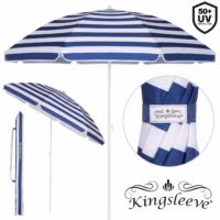Umbrelă de soare Cyprus, albastră/albă, 180 cm, protecție UV 50+, funcție de înclinare