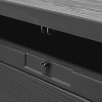 Ladă de grădină Woody 280L, aspect lemn antracit, impermeabilă