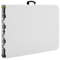 Set grădină de bere, 3 piese, plastic, alb, 183 cm