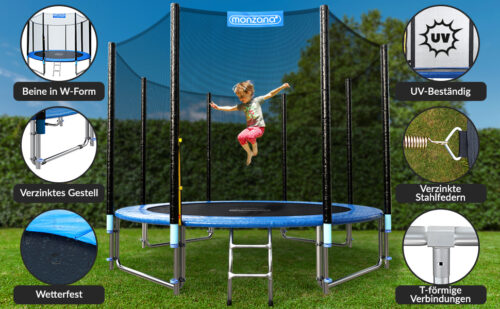 Trambulina Ø305cm inclusiv plasă de siguranță TÜV SÜD GS