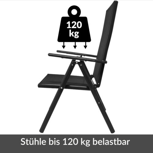 Set de scaune de grădină Bern, 9 piese, pentru 8 persoane, antracit, aluminiu, sticlă mată