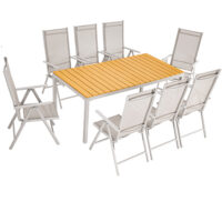 Set de scaune de grădină Bern, 9 piese, pentru 8 persoane, antracit, aluminiu, sticlă mată
