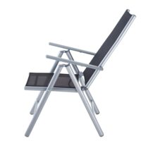Set de masa cu scaune de grădină Bern, 9 piese, pentru 8 persoane, argintiu, aluminiu, sticlă mată